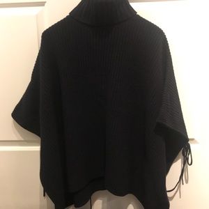 Black Turtleneck Poncho